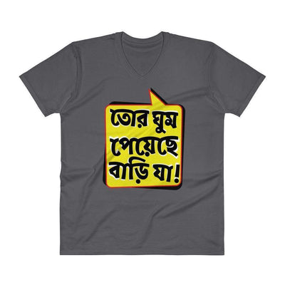 Charcoal / S Bengali Unisex Short Sleeve V-Neck Jersey Tee - Bari Ja