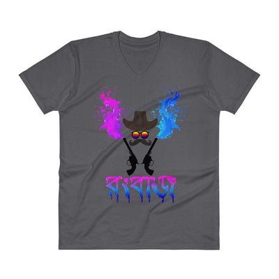 Charcoal / S Bengali Unisex Short Sleeve V-Neck Jersey Tee - Rongbaj