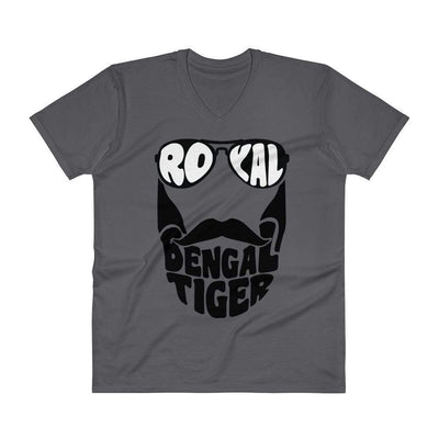 Charcoal / S Bengali Unisex Short Sleeve V-Neck Jersey Tee - Royal Bengal Tiger