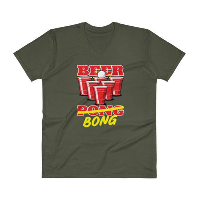 City Green / S Bengali Lightweight Fashion V-Neck T-Shirt - Beer Bong