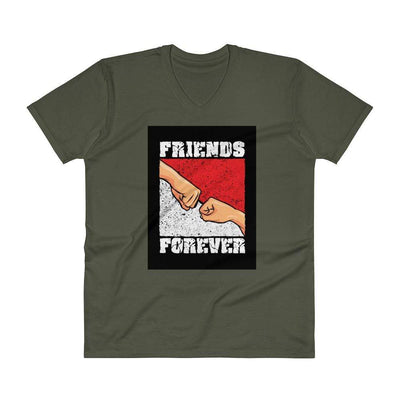 City Green / S Bengali Lightweight Fashion V-Neck T-Shirt - Friends Forever