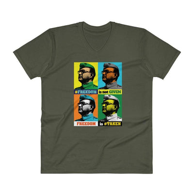 City Green / S Bengali Lightweight Fashion V-Neck T-Shirt - Netaji