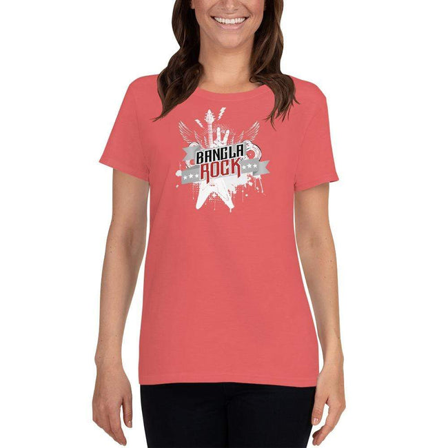 Coral Silk / S Bengali Heavy Cotton Short Sleeve T-Shirt -Bangla Rock