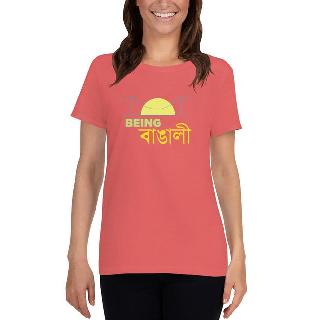 Coral Silk / S Bengali Heavy Cotton Short Sleeve T-Shirt -Being Bangali