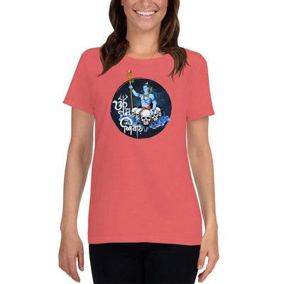Coral Silk / S Bengali Heavy Cotton Short Sleeve T-Shirt -Om Namah Shivay-01