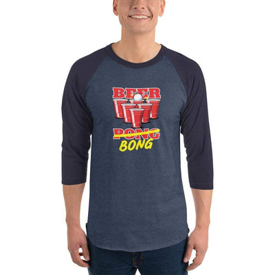 Heather Denim/Navy / XS Bengali Unisex Fine Jersey Raglan Tee -Beer Bong