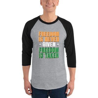 Heather Grey/Black / XS Freedomi Unisex Fine Jersey Raglan Tee - Freedom