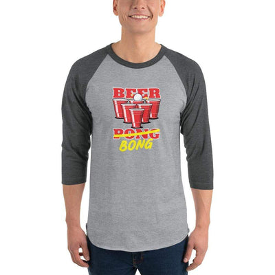 Heather Grey/Heather Charcoal / XS Bengali Unisex Fine Jersey Raglan Tee -Beer Bong