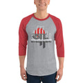 Heather Grey/Heather Red / XS Bengali Unisex Fine Jersey Raglan Tee -Amar Bhasha Amar Ohonkar