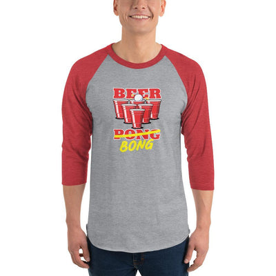 Heather Grey/Heather Red / XS Bengali Unisex Fine Jersey Raglan Tee -Beer Bong