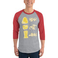 Heather Grey/Heather Red / XS Bengali Unisex Fine Jersey Raglan Tee   - Muro Peti Lyaja