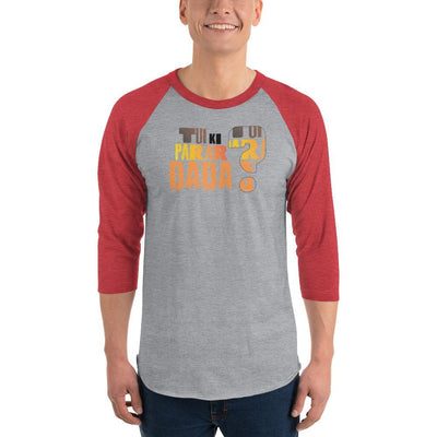 Heather Grey/Heather Red / XS Bengali Unisex Fine Jersey Raglan Tee   - Tui Ki Parar Dada?