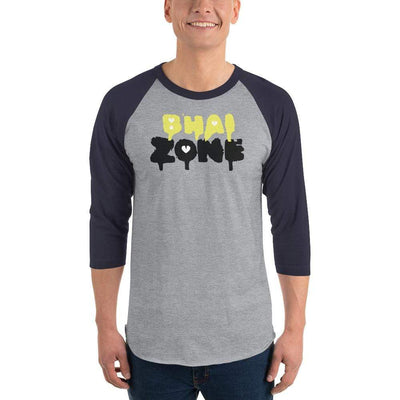 Heather Grey/Navy / XS Bengali Unisex Fine Jersey Raglan Tee - Bhai Zone