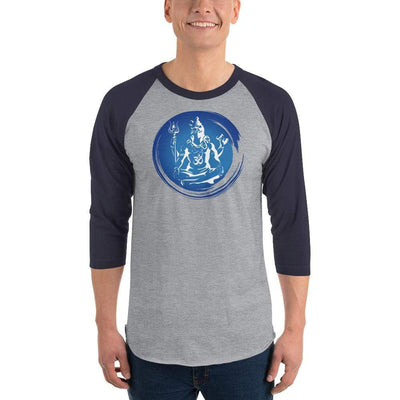 Heather Grey/Navy / XS Bengali Unisex Fine Jersey Raglan Tee - Om