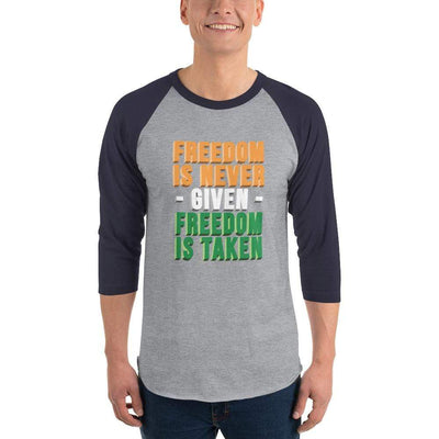 Heather Grey/Navy / XS Freedomi Unisex Fine Jersey Raglan Tee - Freedom