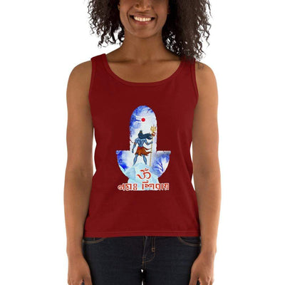 Independence Red / S Bengali Ultra Cotton Tank Top - Om Namah Shivay-02