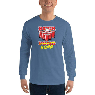 Indigo Blue / S Bengali Ultra Cotton Long Sleeve T-Shirt -Beer Bong