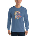 Indigo Blue / S Bengali Ultra Cotton Long Sleeve T-Shirt - Eso He Baishakh