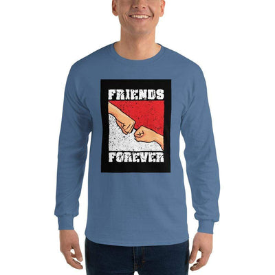 Indigo Blue / S Bengali Ultra Cotton Long Sleeve T-Shirt -Friends Forever