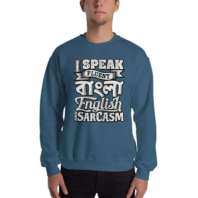 Indigo Blue / S Bengali Unisex Heavy Blend Crewneck Sweatshirt - I speak Sarcasm - Grunge