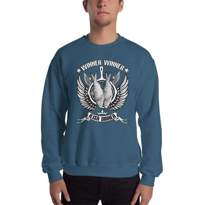 Indigo Blue / S Bengali Unisex Heavy Blend Crewneck Sweatshirt - Winner Winner Ilish Dinner