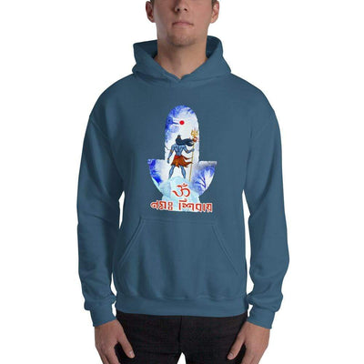 Indigo Blue / S Bengali Unisex Heavy Blend Hooded Sweatshirt - Om Namah Shivay-02