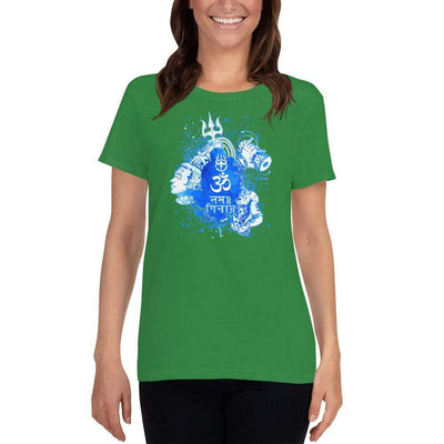 Irish Green / S Bengali Heavy Cotton Short Sleeve T-Shirt -Om Namah Shivay-03