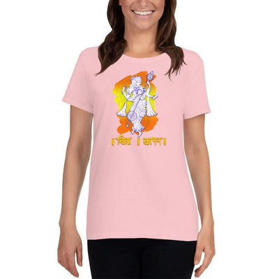 Light Pink / S Bengali Heavy Cotton Short Sleeve T-Shirt -Vidya Roopeno,