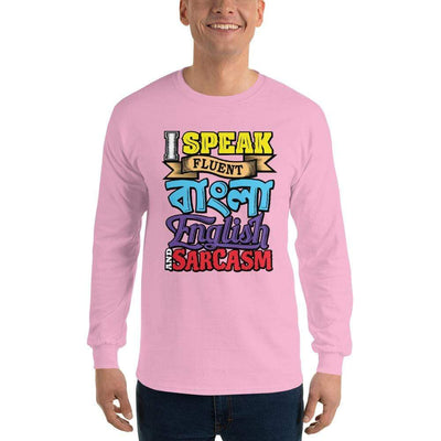 Light Pink / S Bengali Ultra Cotton Long Sleeve T-Shirt - Funky Sarcasm