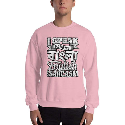 Light Pink / S Bengali Unisex Heavy Blend Crewneck Sweatshirt - I speak Sarcasm - Grunge