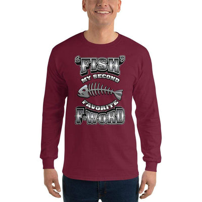 Maroon / S Bengali Ultra Cotton Long Sleeve T-Shirt - F for Fish