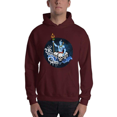 Maroon / S Bengali Unisex Heavy Blend Hooded Sweatshirt - Om Namah Shivay-01