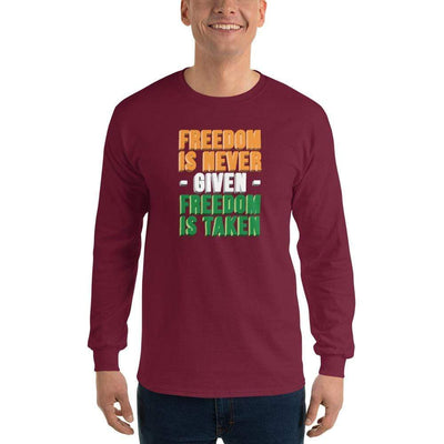 Maroon / S Freedomi Ultra Cotton Long Sleeve T-Shirt - Freedom