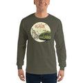 Military Green / S Bengali Ultra Cotton Long Sleeve T-Shirt - Amar Kolkata Tram