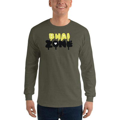 Military Green / S Bengali Ultra Cotton Long Sleeve T-Shirt - Bhai Zone