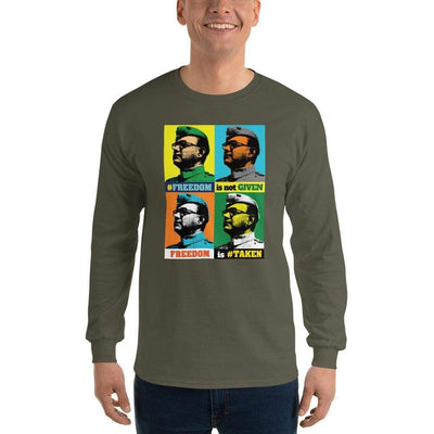 Military Green / S Bengali Ultra Cotton Long Sleeve T-Shirt -Netaji