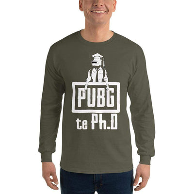 Military Green / S Bengali Ultra Cotton Long Sleeve T-Shirt - PUBG Te PHD