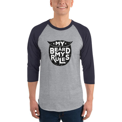 Men's 3/4th Sleeve Raglan T- Shirt - My Beard  My Rules