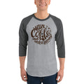 Men's 3/4th Sleeve Raglan T- Shirt - Wake up  & drink a morning coffee