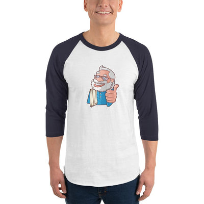 Men's 3/4th Sleeve Raglan T- Shirt - Namo- Cartoon -Thumbs up
