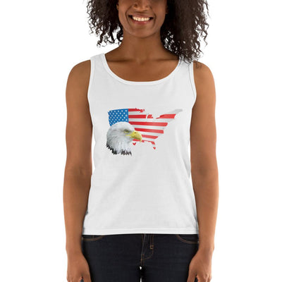 Women's Missy Fit Tank top - Eagle- USA Map with Flag