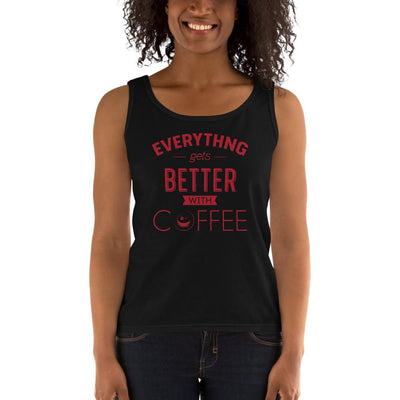 Women's Missy Fit Tank top - Everything gets better with coffee