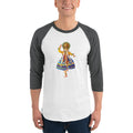 Men's 3/4th Sleeve Raglan T- Shirt - Onam- Kathakali Dancer