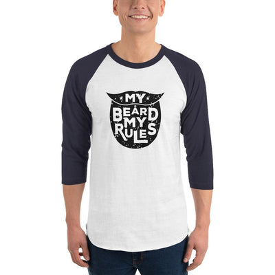 Men's 3/4th Sleeve Raglan T- Shirt - My Beard  My Rules