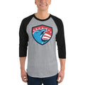 Men's 3/4th Sleeve Raglan T- Shirt - Eagle & 7 stars