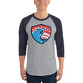 Men's 3/4th Sleeve Raglan T- Shirt - Eagle & 7 stars