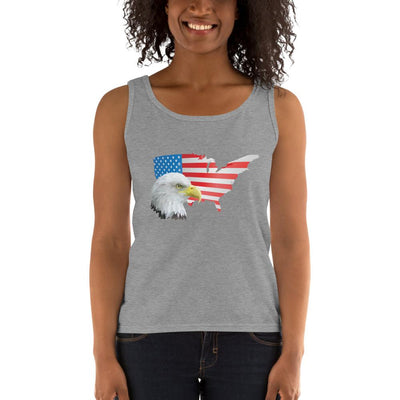 Women's Missy Fit Tank top - Eagle- USA Map with Flag