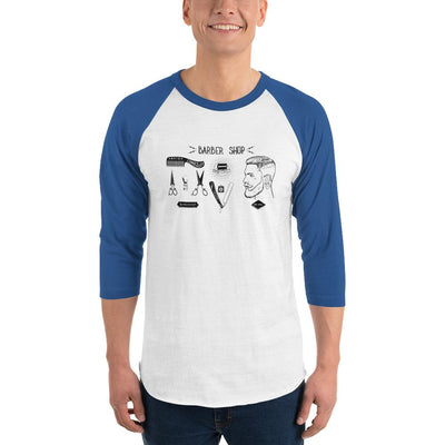Men's 3/4th Sleeve Raglan T- Shirt - Retro- for the Bearded Men only