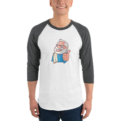 Men's 3/4th Sleeve Raglan T- Shirt - Namo- Cartoon -Thumbs up