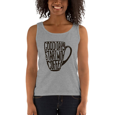 Women's Missy Fit Tank top - Good days start with coffee- coffee mug